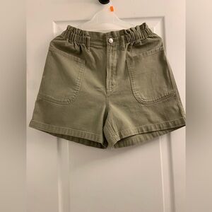 DKNY Olive Utility High-Waist Shorts